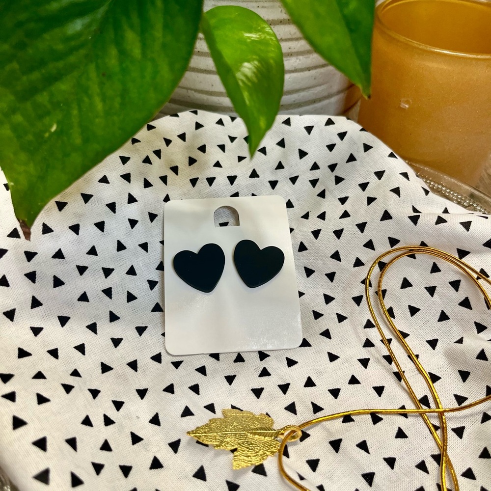 Heart shaped polymer clay earrings